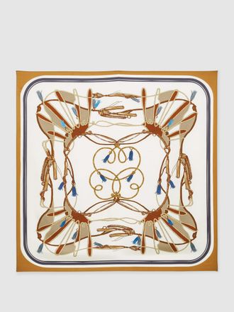 Reiss Multi Silk Printed Scarf