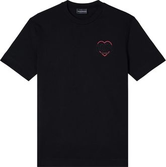 Emporio Armani T-shirts en Poloshirts - Heren - T-shirts - Zwart - M - Leer - Tops
