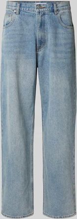 Review Baggy Fit Jeans in lockerer Passform mit Eingrifftaschen in Hellblau, Größe 28