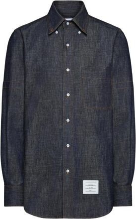 Thom Browne Mwl 435S F1105 415 - Heren - Spijkeroverhemden - Blauw - L - Denim - Overhemden