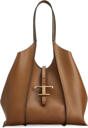 Tod's Tassen, Dames, Bruin, ONE Size, Leer, T Timeless Tote