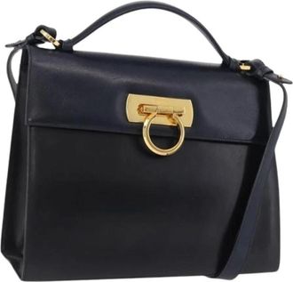 Ferragamo Pre-owned Hand Bag - Dames - Vintage Handtas - Blauw - ONE Size - Leer - Vintage