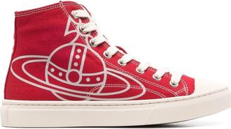 Vivienne Westwood Plimsoll canvas high-top sneakers - women - Rubber/Canvas/Fabric - 40 - Red