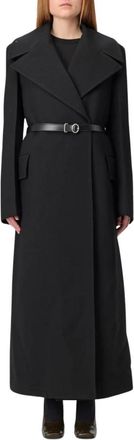 Jil Sander Belted Coats, female, Black, S, Elegant Belted Trench Coat