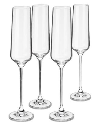 Viski European Crystal Champagne Flutes