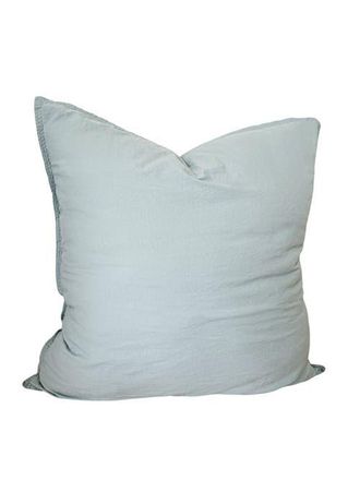 Anaya with Love Stonewashed Cotton Percale Pillow with Down Alternative Insert in Euro Aqua Breeze at Nordstrom, Size 26X26