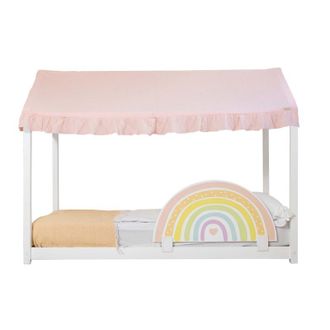 Muemue Techo para cama montessori algod&oacute;n rosa 40x200,5x100cm