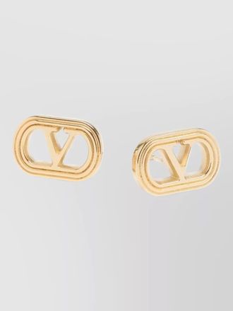 Valentino Garavani ovalette metal stud earrings gold tone