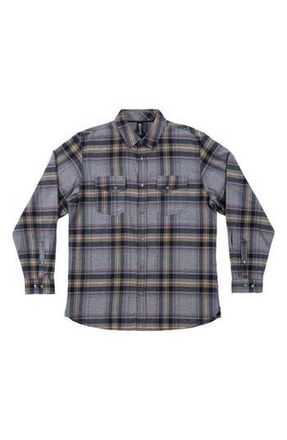 Burnside Plaid Flannel Shirt in Light Grey at Nordstrom Rack, Size Medium