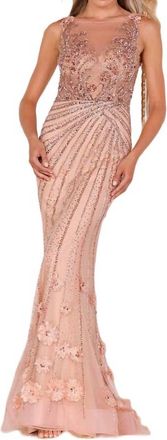 Terani Couture Radiant Bodice Maxi Dress In Champ /blush
