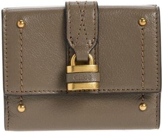 Chlo&eacute; Mini Paddington Grained Leather Trifold Wallet in Flannel Grey at Nordstrom