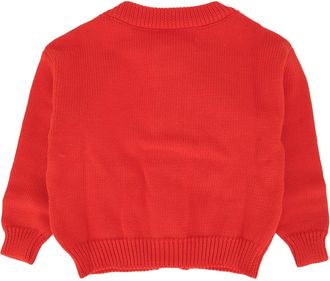 Bobo Choses Boys Daisy Cardigan Red Organic Cotton