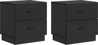 vidaXL Armario De Noche 2 Uds. Negro 43 X 34,5 X 44,5 Cm Vidaxl