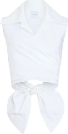 Patou White Shirt Collar Top
