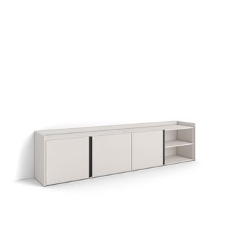 Skraut Home Mueble tv efecto madera beige 207x35x50cm