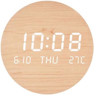 OEM Reloj De Pared Led Creativo, Reloj De Pared Silencioso De Estilo N&oacute;rdico Moderno S201-1pcs - Color Madera Maciza (tipo De Bater&iacute;a Recargable)