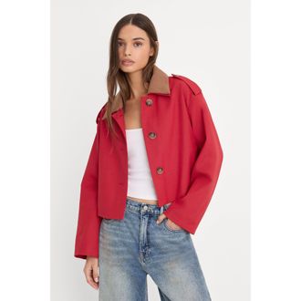 Good American Womens The Swing Jacket | Lipstick, Size Medium | Good American by Khlo&Egrave; Kardashian
