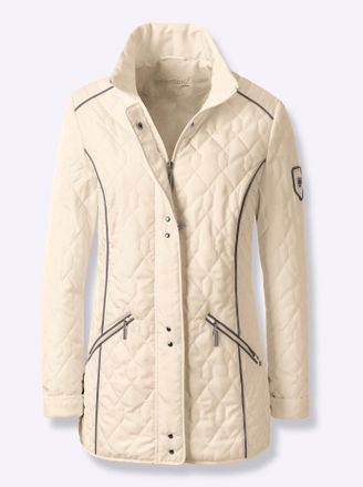 Casual Looks Steppjacke CASUAL LOOKS, Damen, Gr. 36, beige (sand), 100% Polyester, unifarben, Jacken Steppjacke