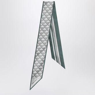 Prada Emerald printed silk ribbon