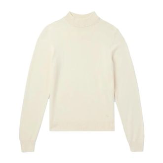 Celine Round-neck Knitwear, male, Beige, Size: M Triomphe Wool Sweater High Neck Men