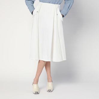 Bottega Veneta Ivory pleated midi skirt