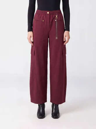 Liu Jo Pantaloni cargo in nylon a gamba larga con vita elasticizzata
