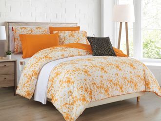 Elegant Comfort 10-Piece Tie-Dye Comforter Set, Includes 6-Piece Sheet Set with Double Sided Storage Pockets