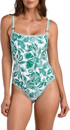 La Blanca Botanical Brocade One-Piece Swimsuit in Jungle at Nordstrom, Size 14