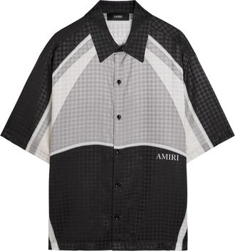 Amiri Logo-monogrammed Jacquard Satin Shirt - Black - XL