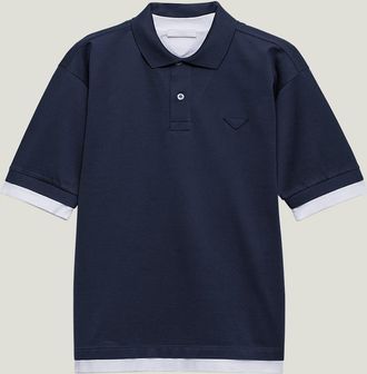 Prada Mens Double-Layer Polo Shirt