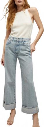 Veronica Beard Taylor Cuffed Wide-Leg Jeans In Airway Cloud