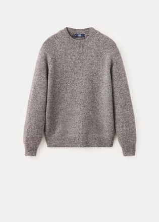 Mango Maglione 100% lana italiana, lavorazione a maglia fine marrone tabacco - Uomo - XXL - MANGO MAN