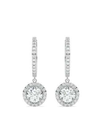 Tilla 14K white gold diamond round earrings - Silver
