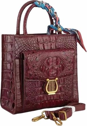 Generic tote handbag for women Genuine Alligator Skin Women Small Totes Bag Cross Shoulder Bag Authentic Real Crocodile Leather Lady Mini Purse Handbag