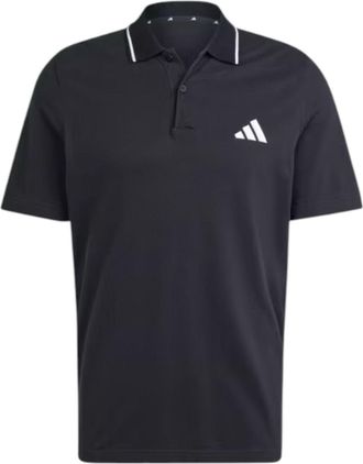 adidas Essentials Small Logo Piqu Polo Shirt Asia Sizing Black JE9023