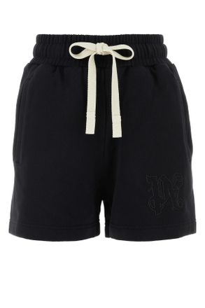Palm Angels Black Cotton Shorts