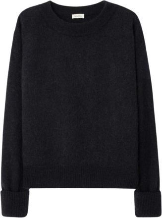 American Vintage American Vintage, Round-neck Knitwear, female, Black, Size: XS Black Vitow Boatneck Jumper