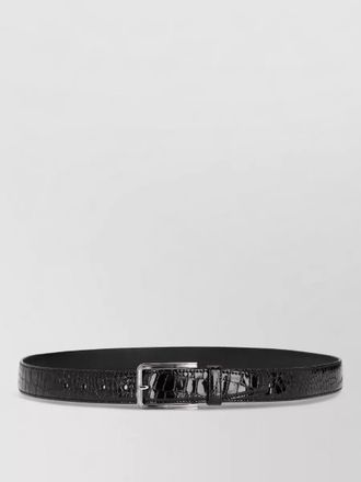 Prada leather belt crocodile texture glossy finish
