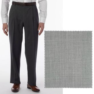Ballin Long Fit Super 120S Wool Gabardine Comfort-Eze Trouser In Pearl Grey