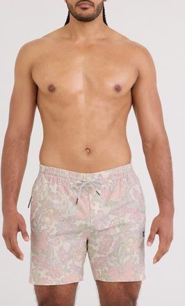 Saxx Sea to Shore 2N1 6-Inch Volley Swim Trunks in Wild Paisley-Cream at Nordstrom, Size Xx-Large