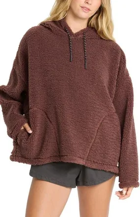 Billabong Time Out Sherpa Hoodie in Espresso at Nordstrom, Size X-Small