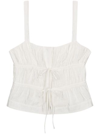 SIMKHAI Top Abilene con punto smock - Bianco