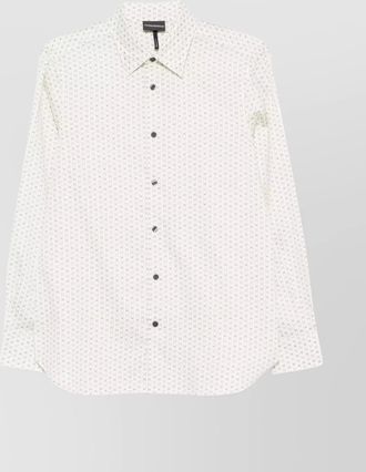 Emporio Armani geometric print cotton shirt with button-down collar