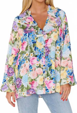 Show me your Mumu Suki Ruffle Top In Flower Shop