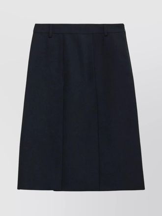 Prada midi skirt with side slit and pleats