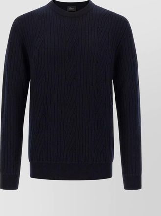 Brioni textured cable knit crew neck sweater