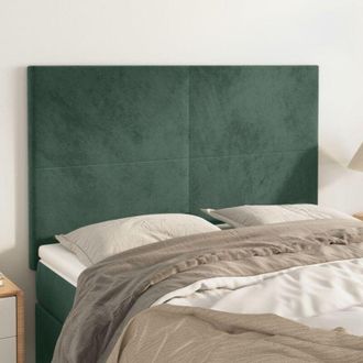 vidaXL Cabecero Terciopelo Verde Oscuro 144x5x118/128 Cm Vidaxl