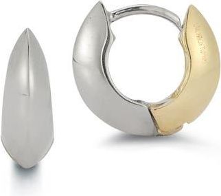 Ember Fine Jewelry 14K Gold Two-Tone Huggie Hoop Earrings at Nordstrom Rack