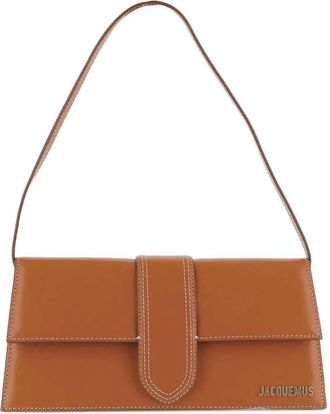 Jacquemus The Long Bambino Leder-Umh&auml;ngetasche mit Klappe