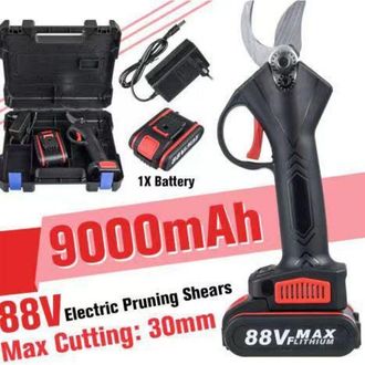 Elle Podadora El&eacute;ctrica Inal&aacute;mbrica De 30 Mm - Bater&iacute;a De Litio De 9 Ah - Cuchilla De Aleaci&oacute;n Sk5 Para Cortes Limpios - 88 V - 3-4 Horas De Autonom&iacute;a - 1 